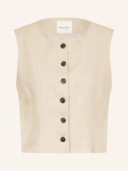 Part Two Kamizelka Azaniapw Z Lnu beige biała