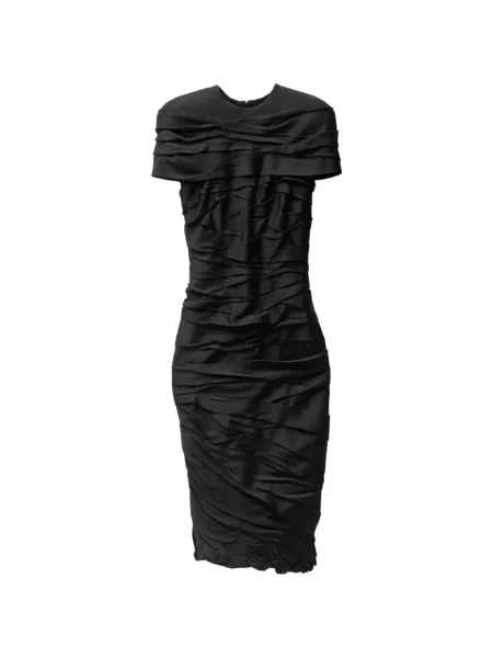 Mini rochie mini Versace plisată de costum negru