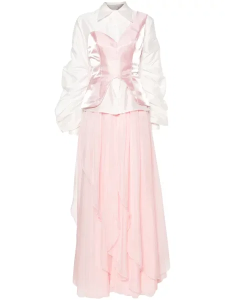 Spódnica Gaby Charbachy drapowana dzwony różowa