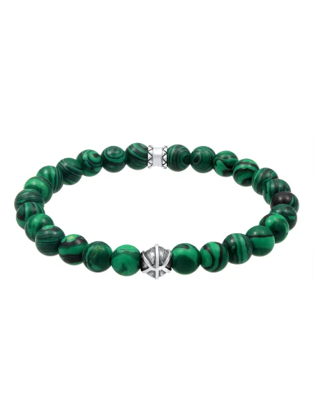 KUZZOI Náramok tmavozelená strieborná čierna