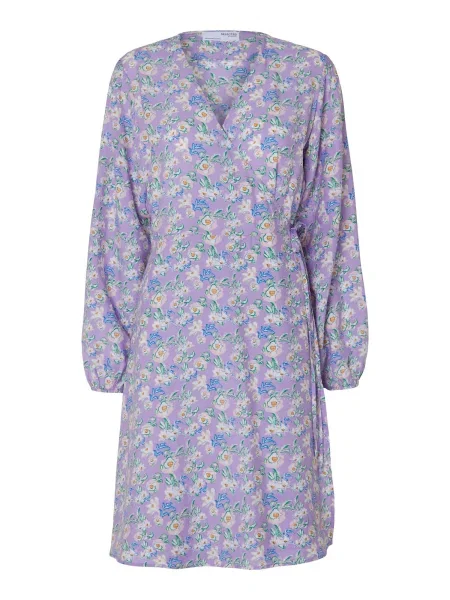SELECTED FEMME Rochie Fiola azur / iarbă / mov deschis / rosé verde