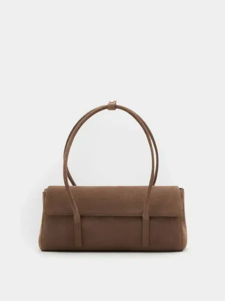 Кожаная сумка Mango коричневая