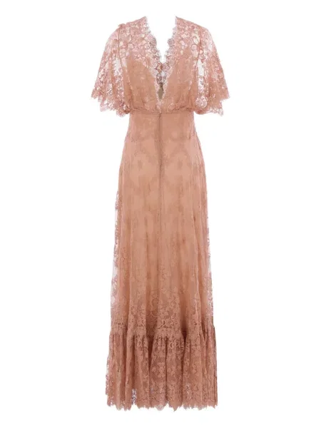Rochie maxi Elie Saab de mătase roz