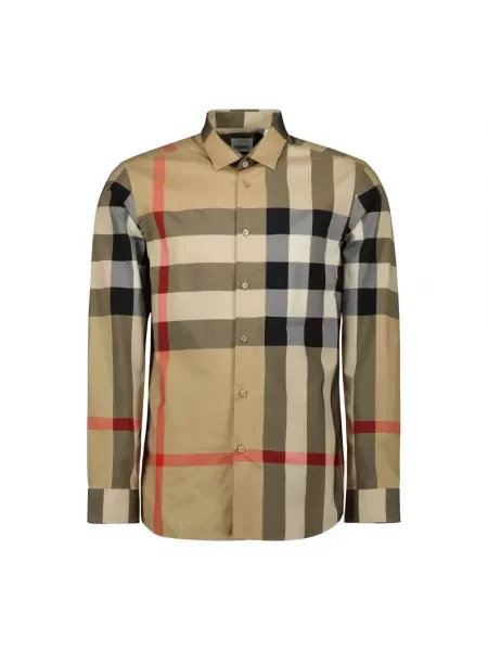 Koszula Burberry w kratę beżowa