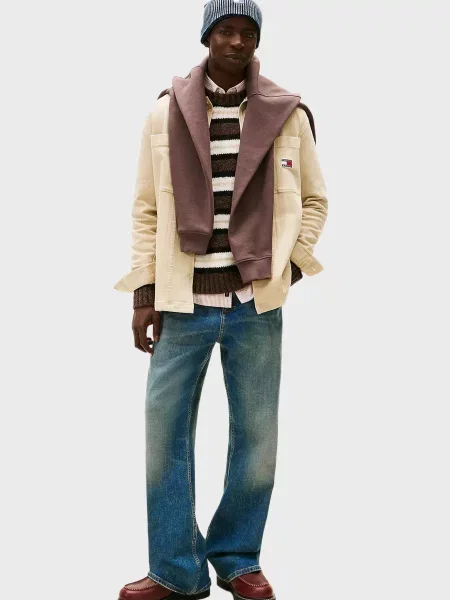 Сорочка Tommy Jeans в ялинку бежева