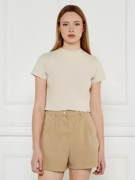 Calvin Klein Jeans Tricou | Cropped Fit bej