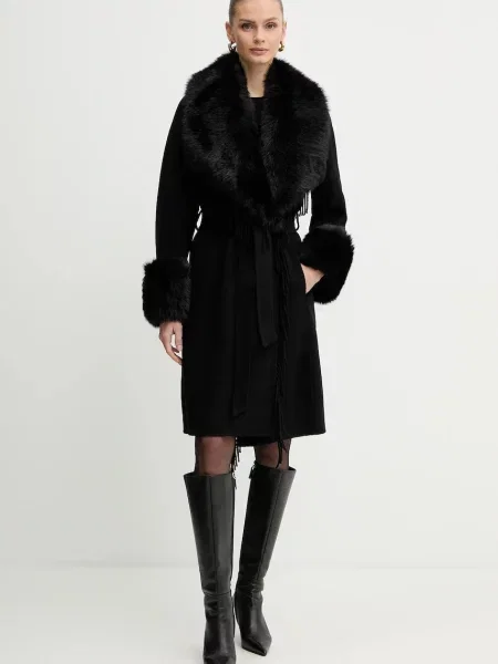 Marciano Guess płaszcz z dodatkiem wełny LILIANA czarny