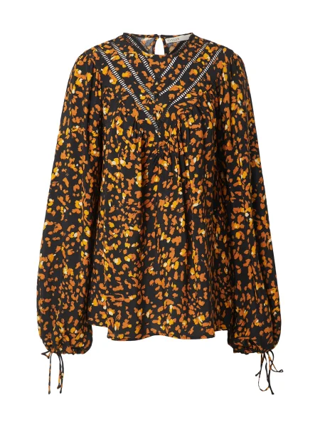 Oasis Blúz konyak / sárga / fekete / fehér