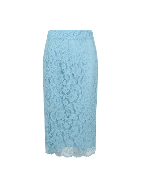 Spódnica ołówkowa Dolce And Gabbana koronkowa niebieska