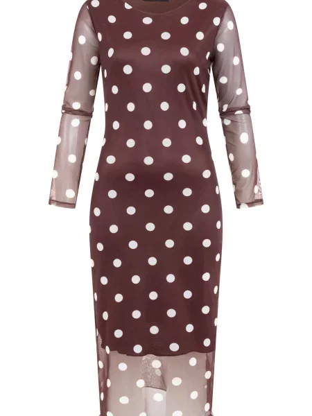 Rochie ciocolatiu alb