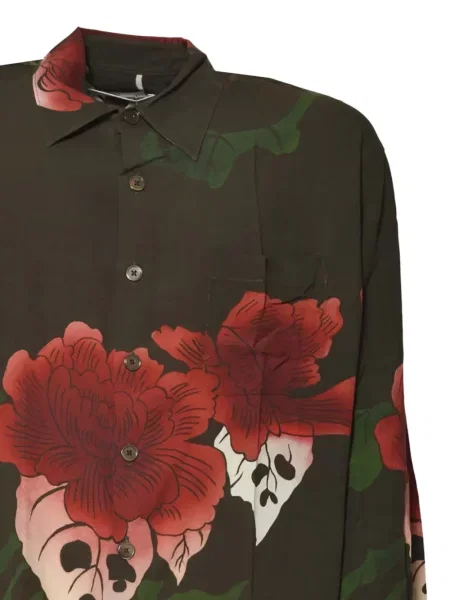 Cămașă Our Legacy cu model floral verde