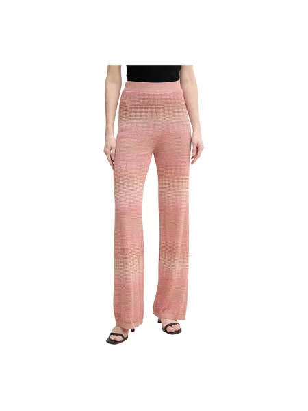 OUI spodnie proste high waist różowy