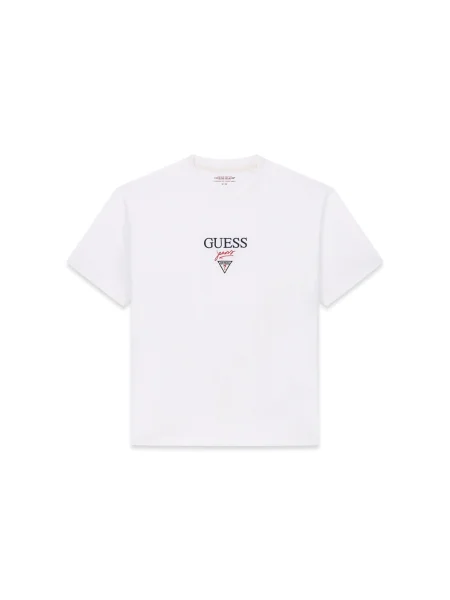 Guess Jeans Tričko Biela Oversize béžová