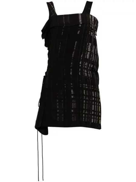 Rochie mini Y's cu șireturi din dantelă de costum negru