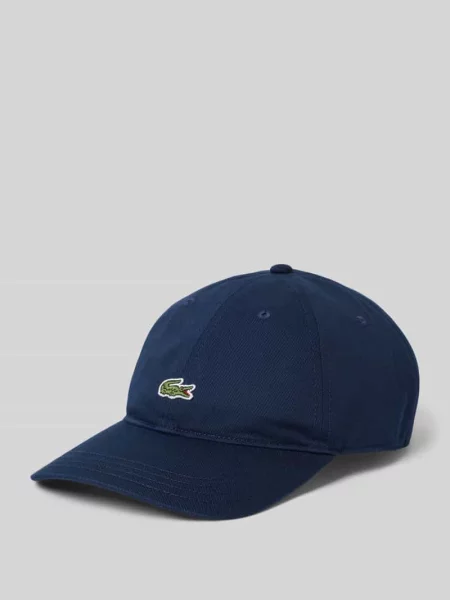 Lacoste czapka z daszkiem granatowy z aplikacją niebieska