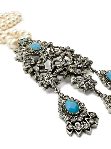 Колие Jennifer Gibson Jewellery с перли сребристо