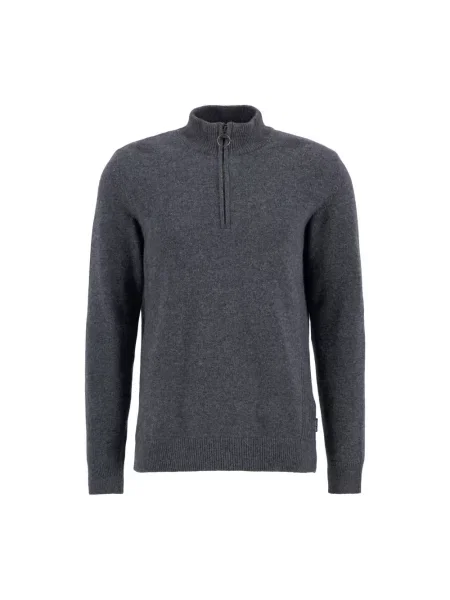 Sweter wełniany Barbour wełniany szary