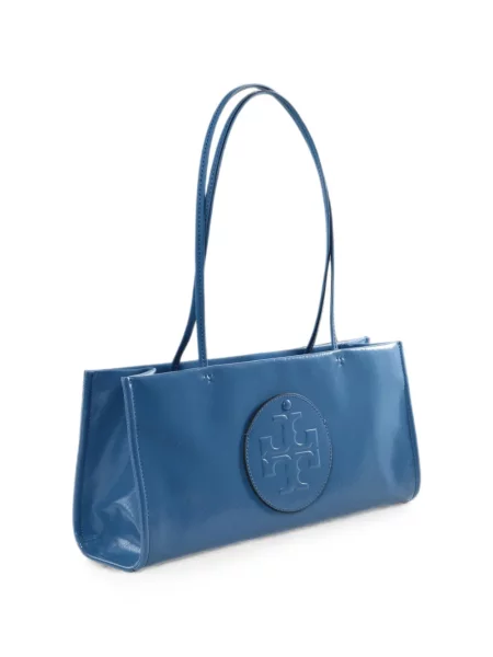 Geantă shopper Tory Burch cu autograf albastru