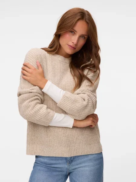 VERO MODA Sveter VMLEA' sivá