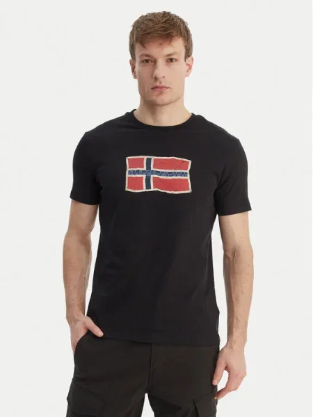 NAPAPIJRI Tricou MAHSA ecru / bleumarin / roșu pepene negru