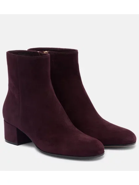 Cizme scurte Gianvito Rossi de catifea bordo