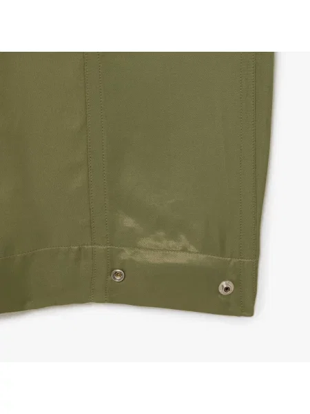 Lacoste Satynowe Spodnie Oversize Cargo zielone