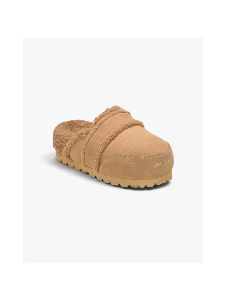 Inuikii klapki na platformie zamszowe Cozy Loafer beżowe