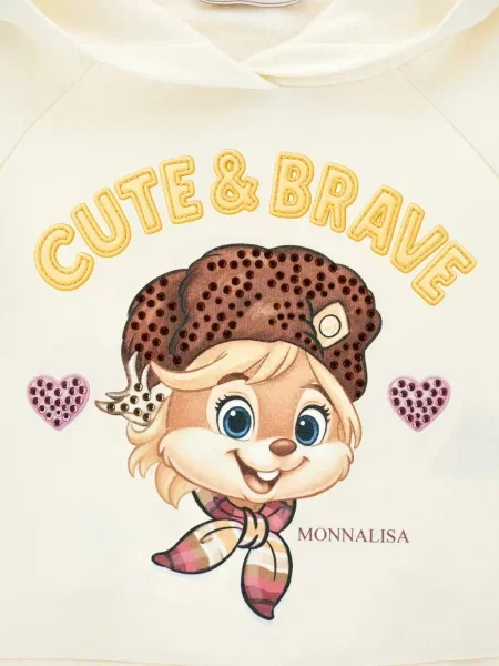 Bluza z kapturem dziecięca Monnalisa biała