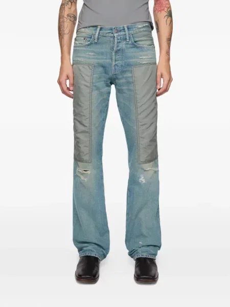 Blugi Acne Studios zdrențuiți albastru