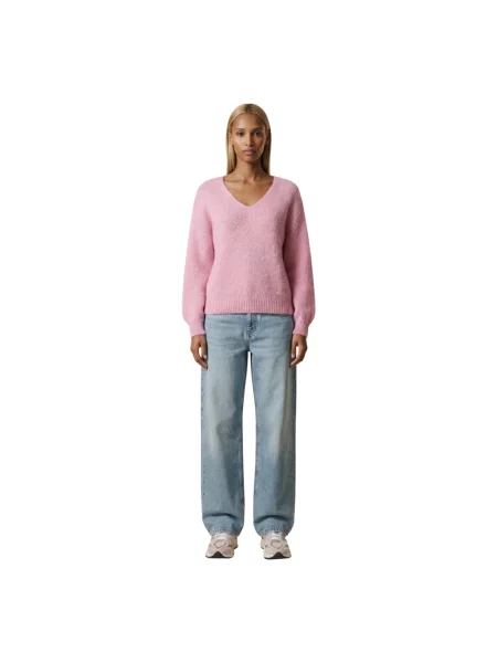 Sweter American Dreams wełniany fioletowy