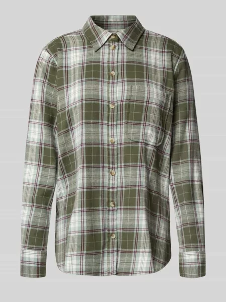 Bluzka koszulowa o kroju relaxed fit z kieszenią na piersi Christian Berg Woman