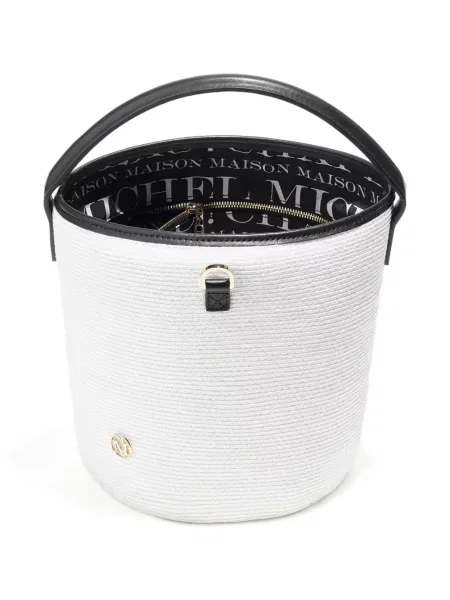Geantă bucket Maison Michel alb