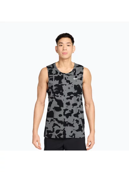 Tricou de antrenament bărbați Nike Hyverse Dri-Fit TT smoke grey/black/white alb