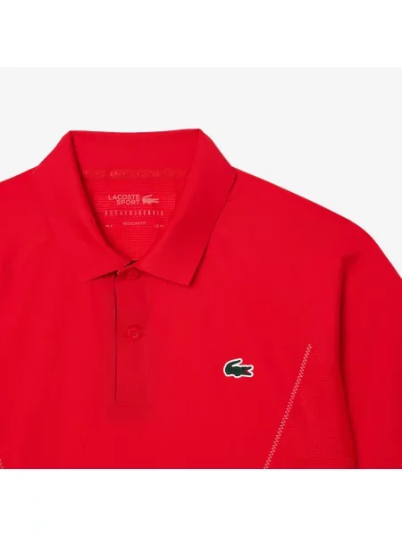 Lacoste Sport X Novak Djokovic Erkek Regular Fit Kırmızı Polo czerwony