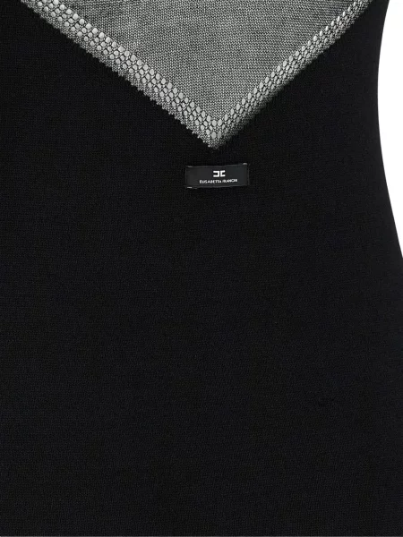 Rochie maxi Elisabetta Franchi lungă de costum negru