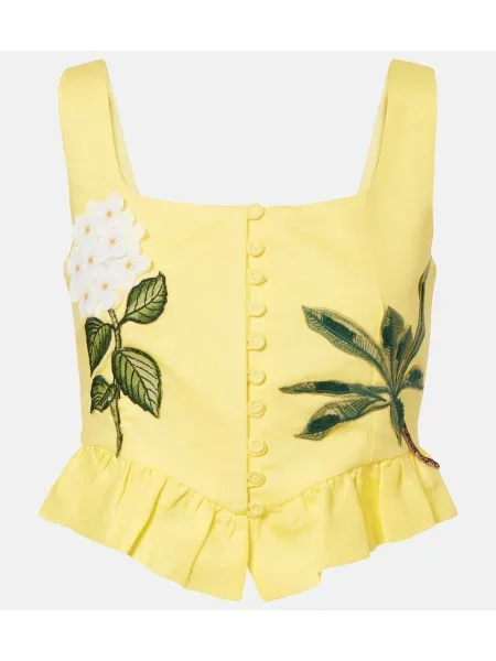 Top Agua By Agua Bendita de in cu model floral galben
