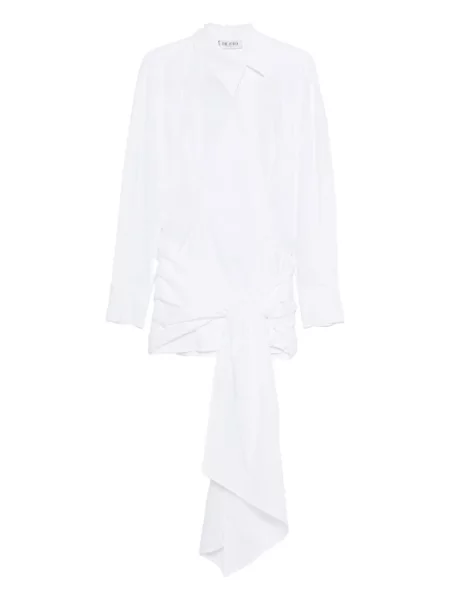 Długa mała sukienka maxi The Attico garniturowa biała