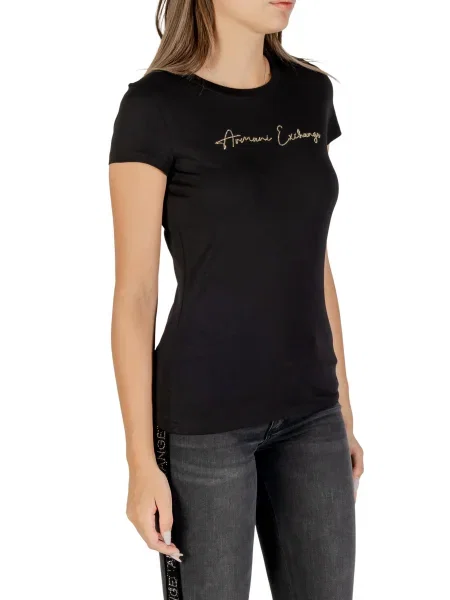 ARMANI EXCHANGE Tricou auriu negru