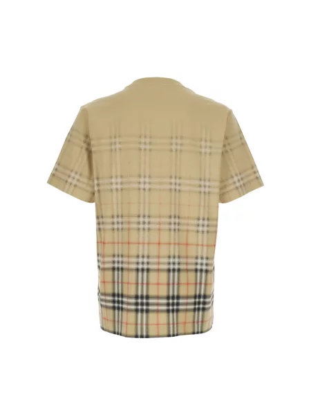Koszulka Burberry w kratę beżowa