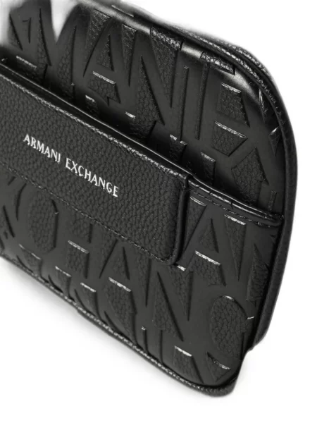 Geantă Armani Exchange cu autograf negru
