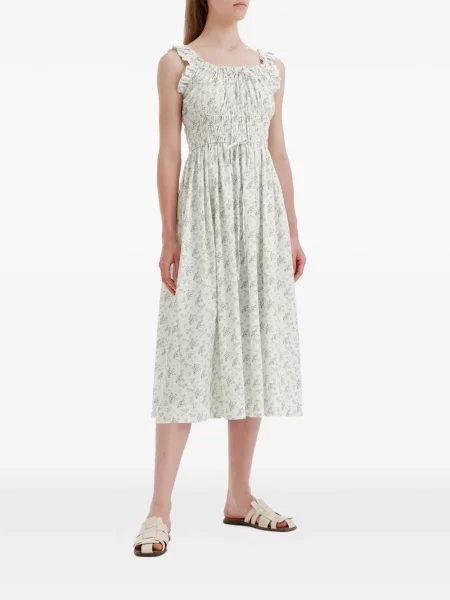 Rochie B+ab cu model floral cu imagine alb