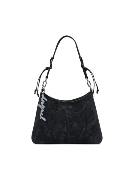 Kvetinová crossbody kabelka Desigual čierna