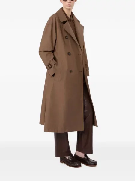 Двуреден препасан тренчкот 's Max Mara кафяво
