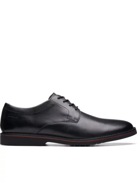 Półbuty Clarks sznurowane skórzane eleganckie czarne