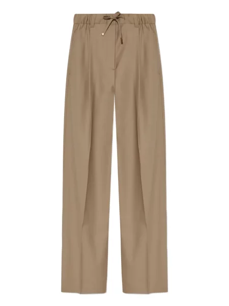 Pantaloni Moncler plisate maro