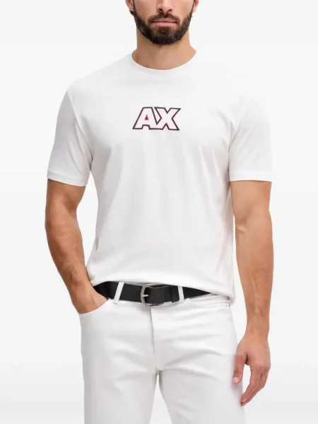 Hímzett póló Armani Exchange fehér