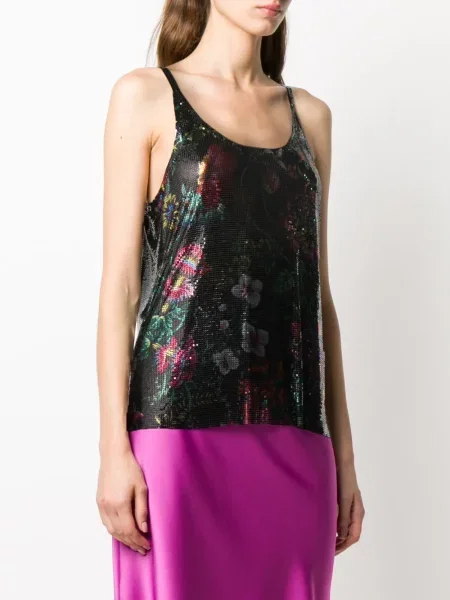 Top Rabanne cu model floral verde