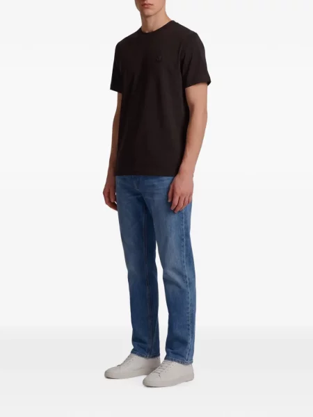 Tricou Moncler din piele cu autograf negru