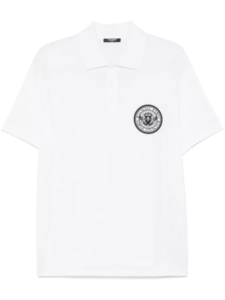 Polo Balmain cu imagine alb