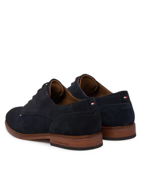 Semišové oblekové poltopánky Tommy Hilfiger modrá